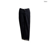 Lace Frill Capri Slim Pants