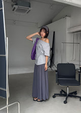 SHELL SHIRRING OFF TEE