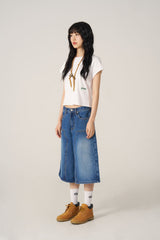 (W) Mid-Blue Bermuda Pants