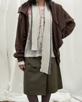 Plush Diagonal  Zip Up (2colors)