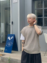 メッシュネットニットベスト　２色