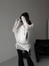 destroyed see-through knit (2color)