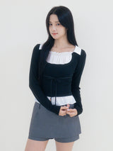 Moa skirt pants (Gray)