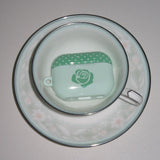 Rose polka-dot glossy blue and green airPods case