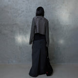 FRINGE STRIPE CARDIGAN: GREY