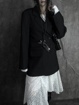 pocket basic striped jacket