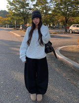 オーブンレタリングパッチデニムワイドパンツ