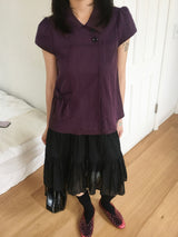 Mori two-button collar pocket blouse (4c)