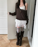 honey brown : drop necklace