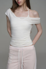 Soft blend layered top, White