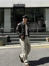 Kai zipper leather jacket