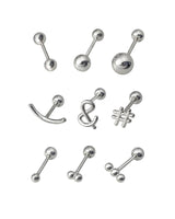 [Silver ver.] Emoji doodle piercing - & 8mm