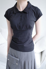 コルセットカラーTシャツ（2color）
