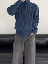 [MADE] Two-Way Wool Cable Knit Zip-Up (7C)