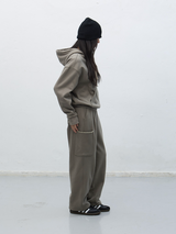 stitch cargo sweat pants - grey         