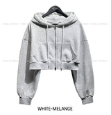 [U-BASIC] Tom Brushed Two Way Crop Hood Zip-Up