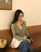 [MADE] Ghibli, striped cropped cardigan