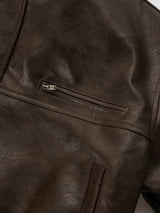 High-neck Leather Jacket_Black