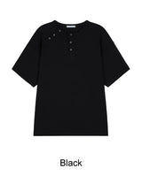 Felder Double Henley Neck Short Sleeve Tee