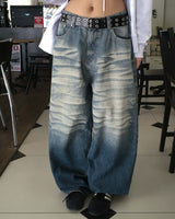 Cat gradation denim pants