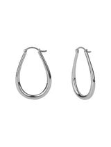 RV- Classic Oval Hoop Earrings_L _Silver