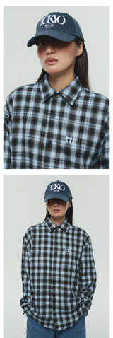 ITZ MINI LOGO CHECK SHIRT - BLUE