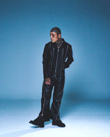 DENIM LINE ZIPPER JACKET (BLACK)