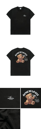 24FW ワールドワイドエアラインベアアートワーク半袖Tシャツ (OVERSEAS EXCLUSIVE) ブラック