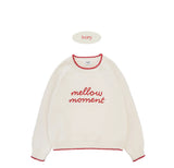 メローエンブロイダーラインニットトップ (Ivory)