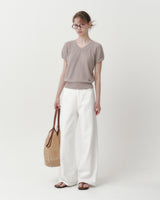[MADE] New oven V-neck linen short sleeve knit