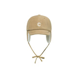 C Logo Fleece Trapper Cap Brown