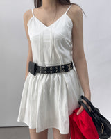 Melin V-neck Strappy Sleeveless Flare Mini Dress