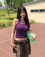 Berry Wrap Halter Sleeveless