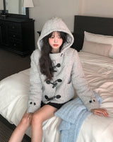 [wool 20%] Dawson Hairy Hooded Duffle Coat