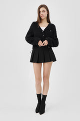 Classic sugarplum hairy cardigan, Black