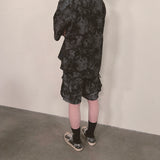 tie-dye cargo shorts_black