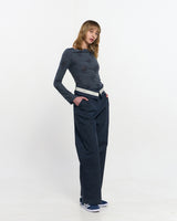 フォールドオーバーワイドスラックス _ NAVY