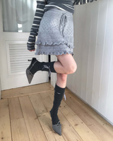 アブワパンチングフリルソフトスカート