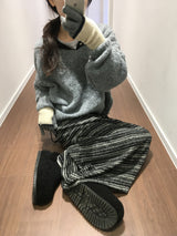 [MD Pick] ハイヤーVネックニット (3color)
