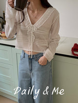 frill see-through cardigan(4color)