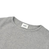 リブロングスリーブシャーリングT_グレー