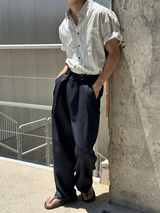 [S/S] マルチストライプハーフシャツ(2color)