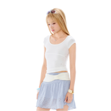 TWINNY BUTTON TEE [WHITE]