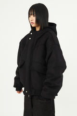 Cloud flap wool hooded jumper
