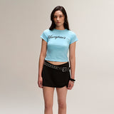Lettering Crop Tee Sky Blue
