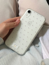 dot phonecase 半透明ドット柄ケース パープル