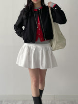 Tweed Zip-Up Blouson Jacket