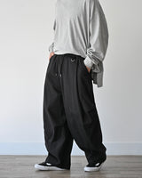 DRW D-RING ONE TUCK BALLOON PANTS BK 