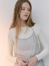 HALTER NECK LAYERED ONEPIECE GRAY