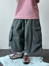 Down Loaf Two-Style Pigment Balloon Cargo Bermuda Shorts 3color